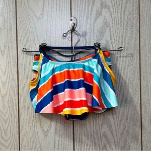 Girls Size 10 Shell Swimwear 2-Piece Multicolor Striped Bikini UPF 50+ New
